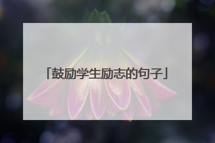 鼓励学生励志的句子