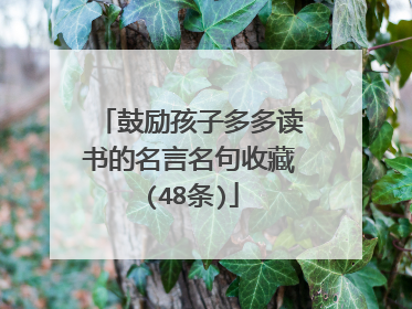 鼓励孩子多多读书的名言名句收藏(48条)