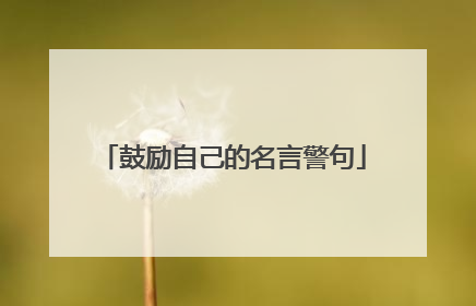 鼓励自己的名言警句