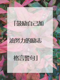 鼓励自己加油努力的励志格言警句