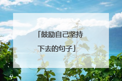 鼓励自己坚持下去的句子