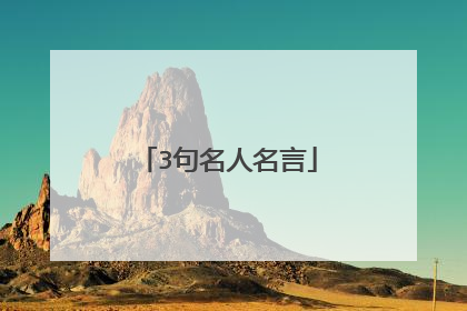 3句名人名言