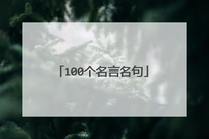 100个名言名句