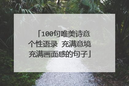 100句唯美诗意个性语录 充满意境充满画面感的句子