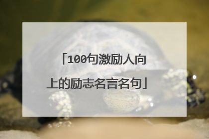 100句激励人向上的励志名言名句
