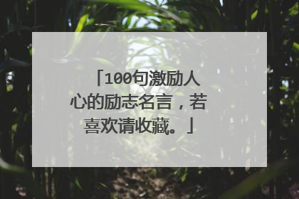 100句激励人心的励志名言,若喜欢请收藏。