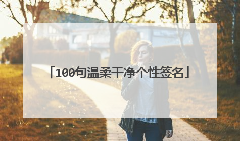 100句温柔干净个性签名