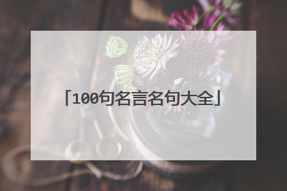 100句名言名句大全