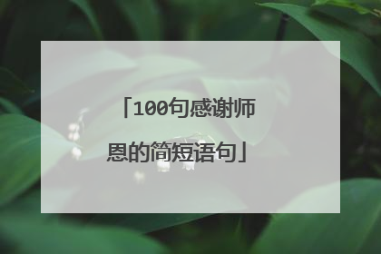 100句感谢师恩的简短语句