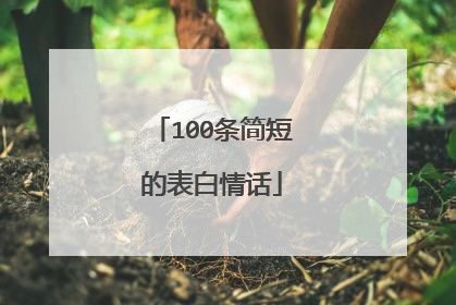 100条简短的表白情话