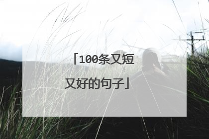 100条又短又好的句子