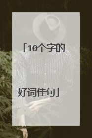 10个字的好词佳句
