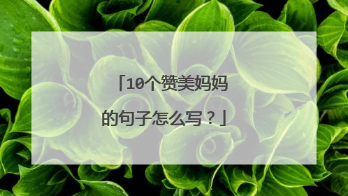 10个赞美妈妈的句子怎么写?