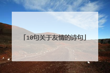 10句关于友情的诗句