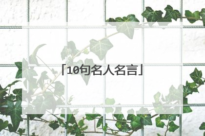 10句名人名言