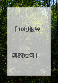 10句很经典的短句