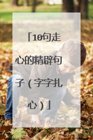 10句走心的精辟句子(字字扎心)