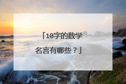 10字的数学名言有哪些?