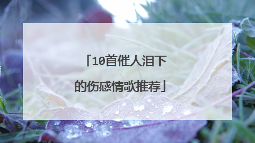 10首催人泪下的伤感情歌推荐