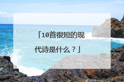 10首很短的现代诗是什么?
