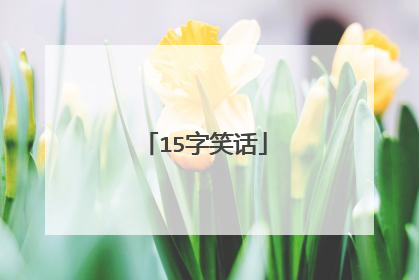 15字笑话