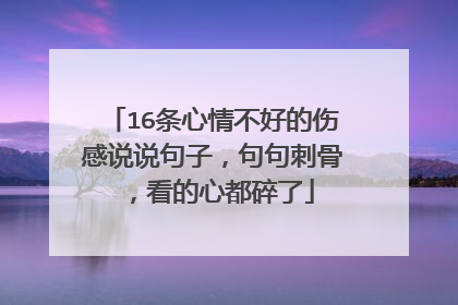 16条心情不好的伤感说说句子,句句刺骨,看的心都碎了
