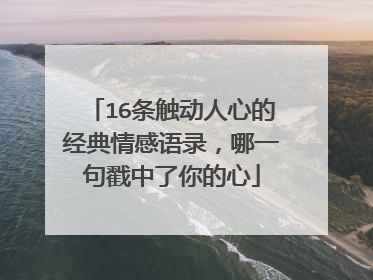 16条触动人心的经典情感语录,哪一句戳中了你的心
