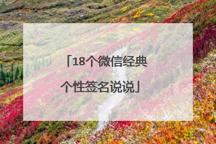 18个微信经典个性签名说说