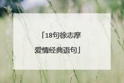 18句徐志摩爱情经典语句