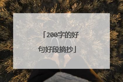 200字的好句好段摘抄