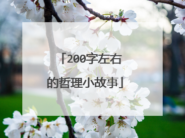 200字左右的哲理小故事