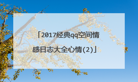 2017经典qq空间情感日志大全心情(2)