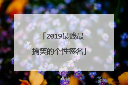 2019最贱最搞笑的个性签名