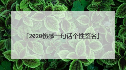 2020伤感一句话个性签名