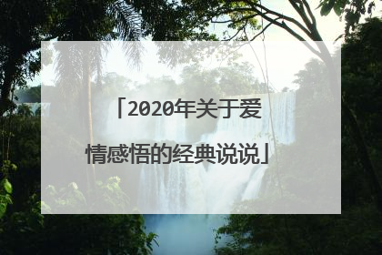 2020年关于爱情感悟的经典说说
