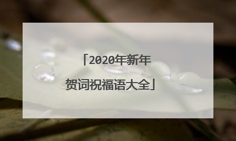 2020年新年贺词祝福语大全
