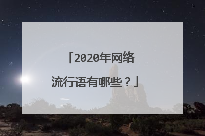 2020年网络流行语有哪些?