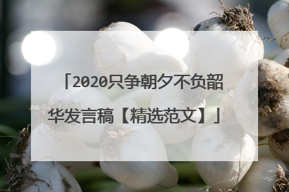 2020只争朝夕不负韶华发言稿【精选范文】