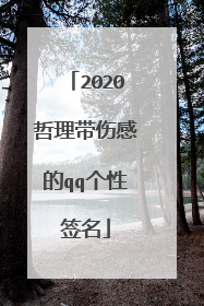2020哲理带伤感的qq个性签名