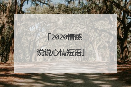 2020情感说说心情短语