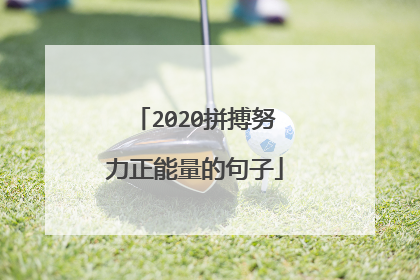 2020拼搏努力正能量的句子