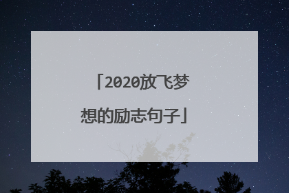2020放飞梦想的励志句子