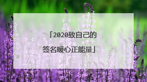 2020致自己的签名暖心正能量