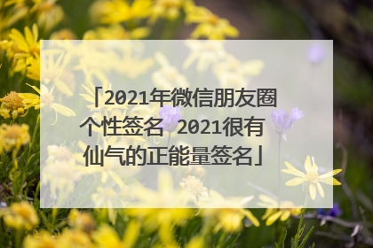 2021年微信朋友圈个性签名 2021很有仙气的正能量签名