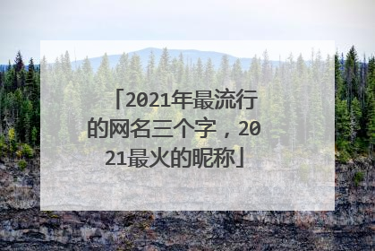 2021年最流行的网名三个字,2021最火的昵称