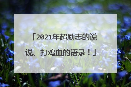 2021年超励志的说说、打鸡血的语录!