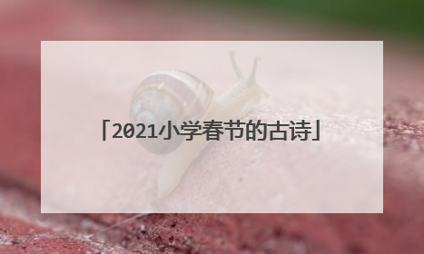 2021小学春节的古诗