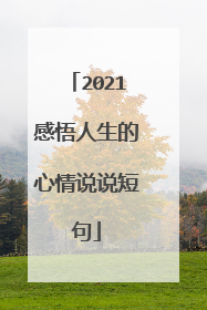 2021感悟人生的心情说说短句