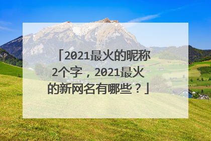 2021最火的昵称2个字,2021最火的新网名有哪些?