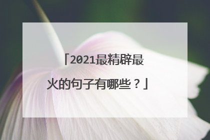 2021最精辟最火的句子有哪些?